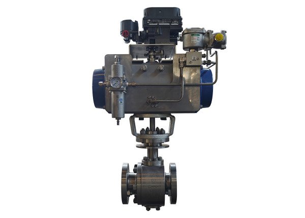 2" 300磅 F304材质 气动硬密封耐磨C型球阀